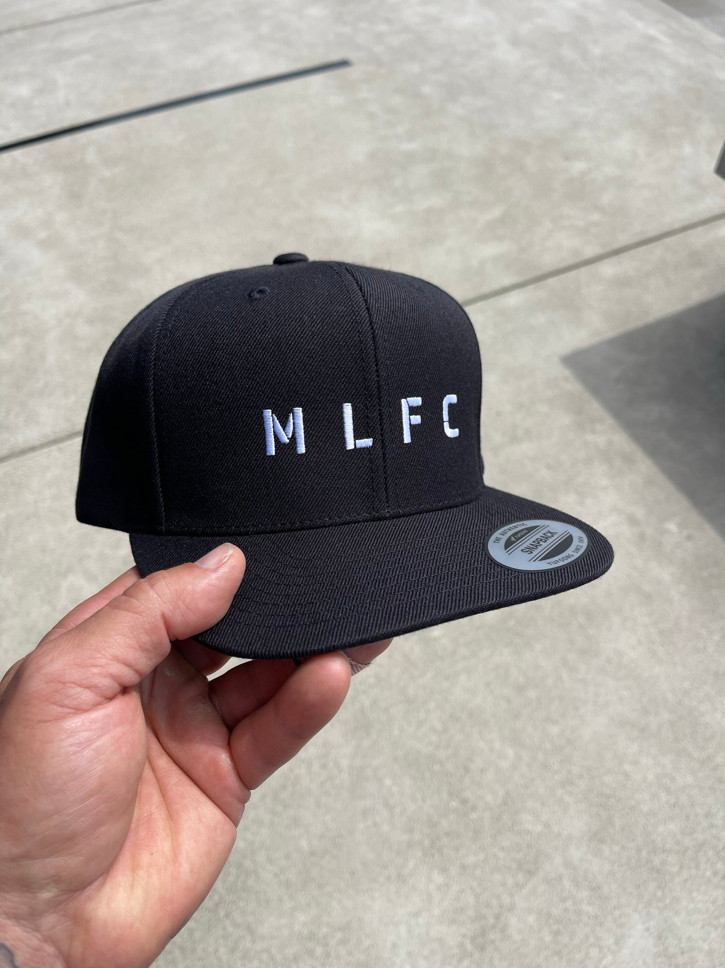 BLACK MLFC Embroidered Snapback Adjustable Cap