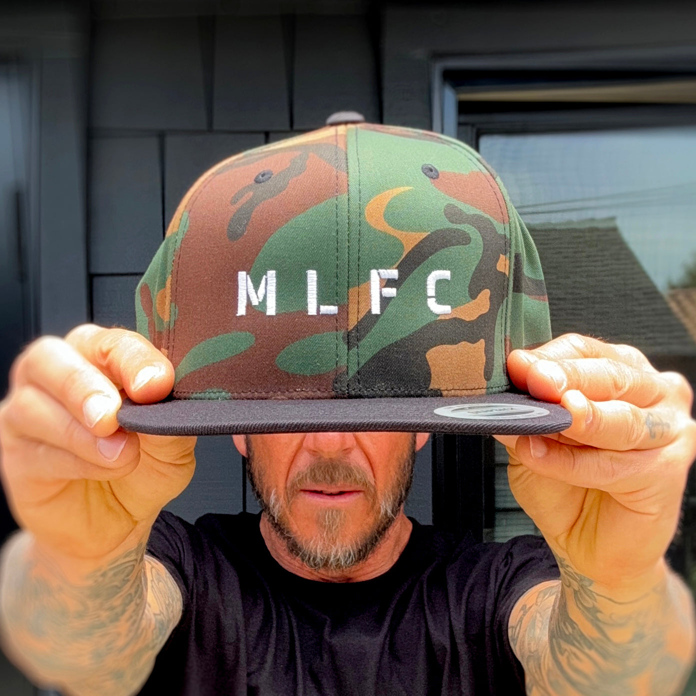 CAMO & BLACK MLFC Embroidered Snapback Adjustable Cap