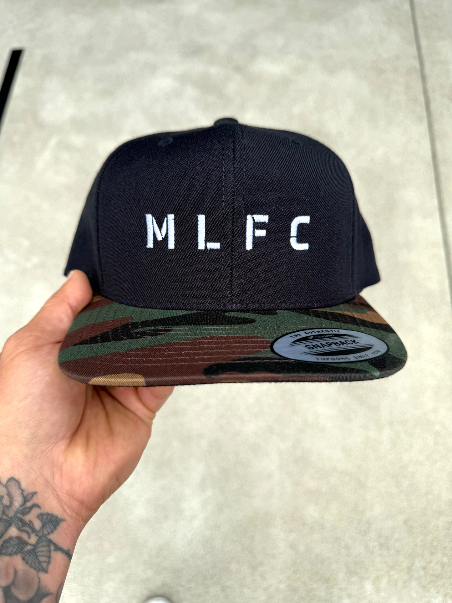 BLACK & CAMO MLFC Embroidered Snapback Adjustable Cap