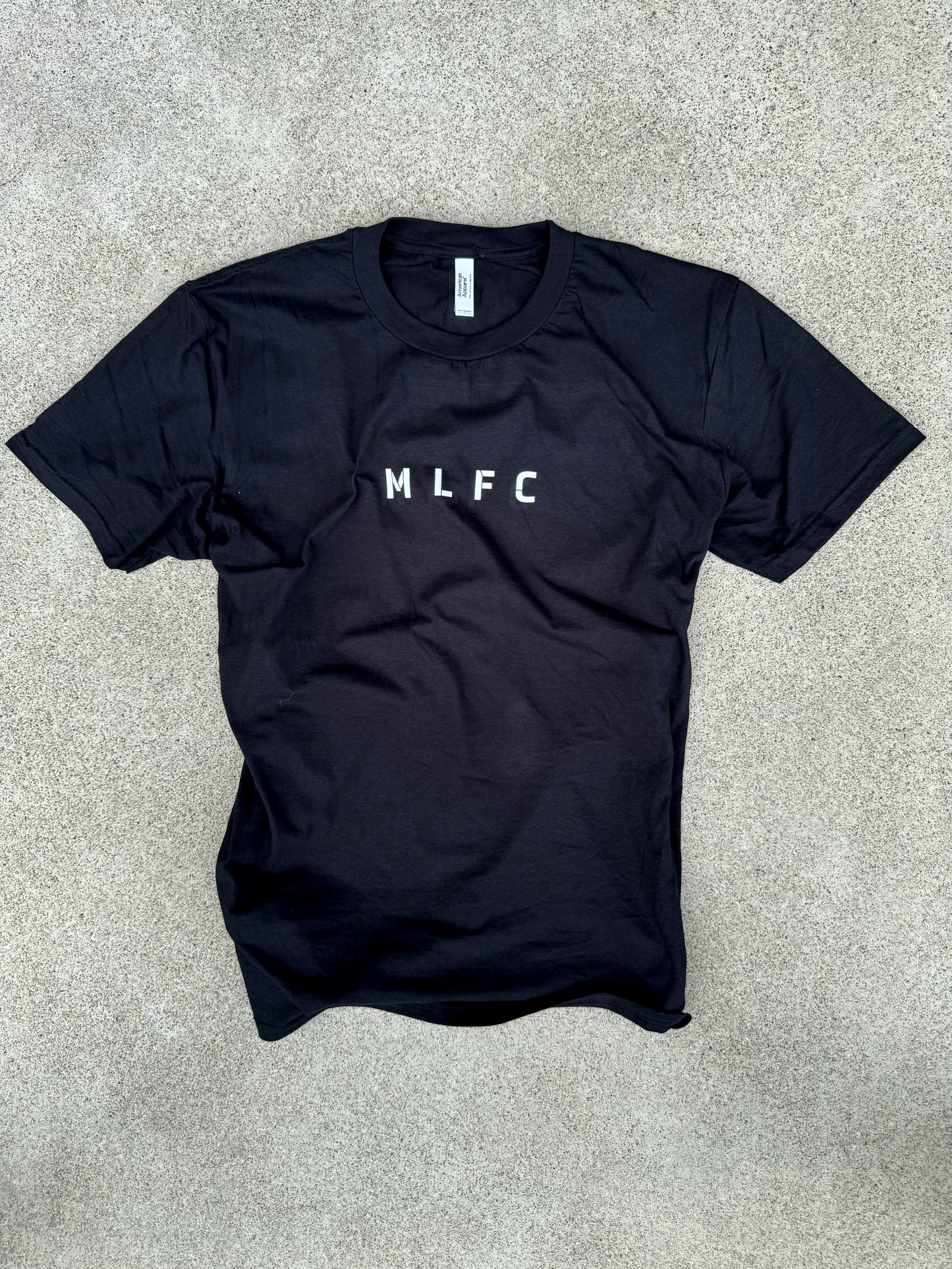 BLACK Fine Jersey Crewneck T-Shirt with minimal MLFC logo