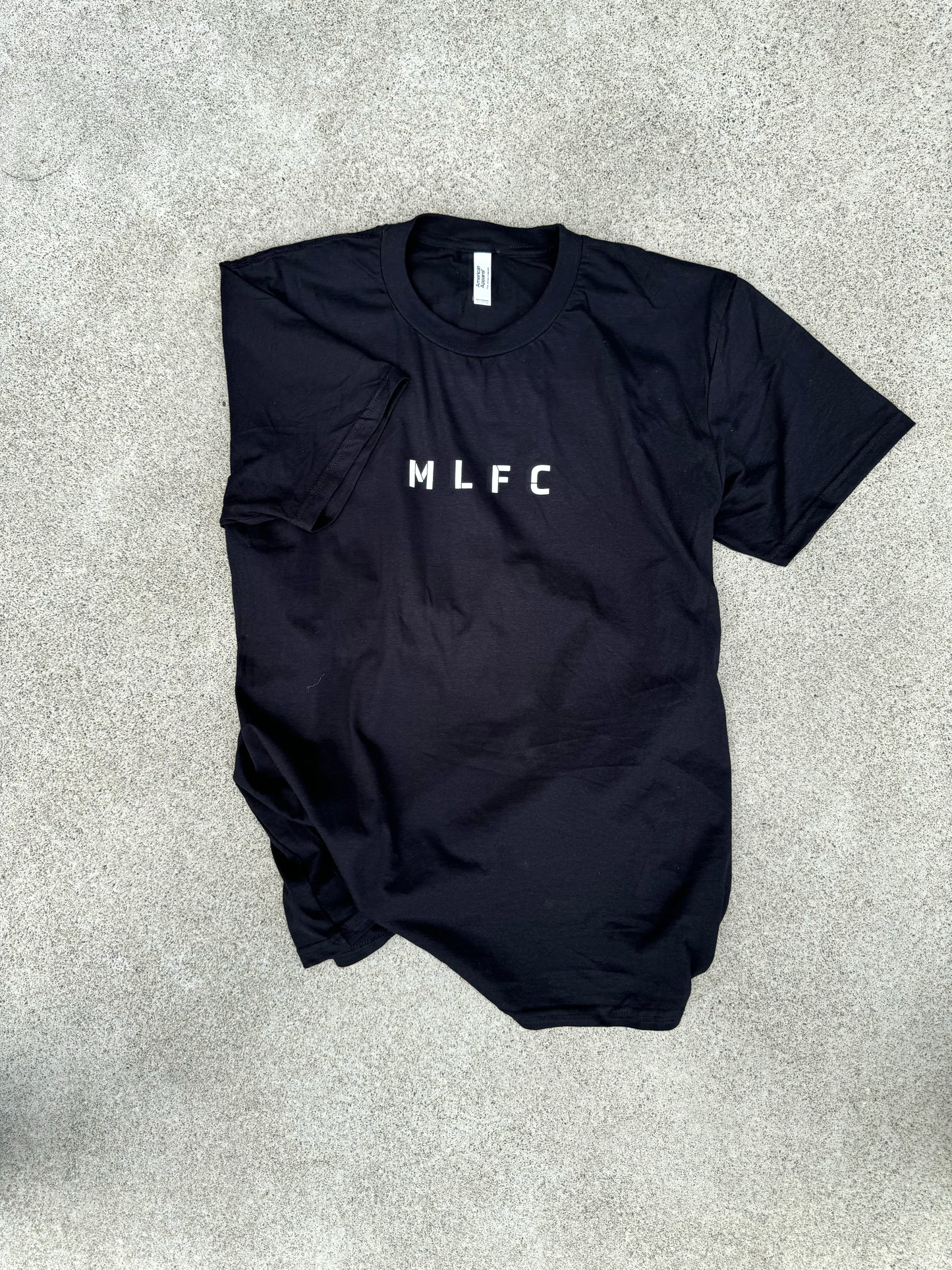 BLACK Fine Jersey Crewneck T-Shirt with minimal MLFC logo