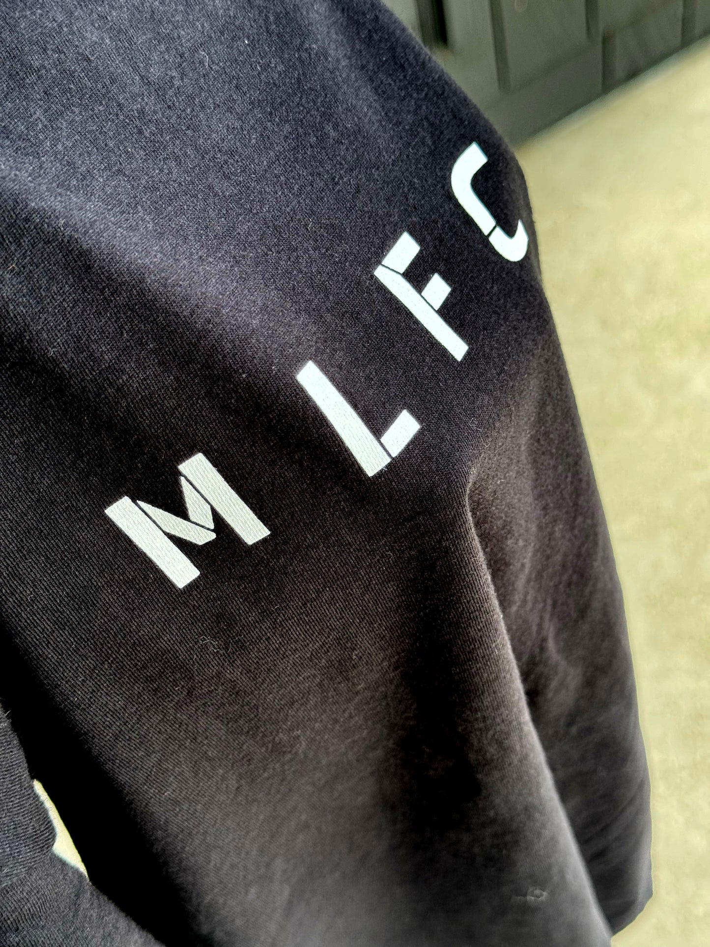 BLACK Fine Jersey Crewneck T-Shirt with minimal MLFC logo