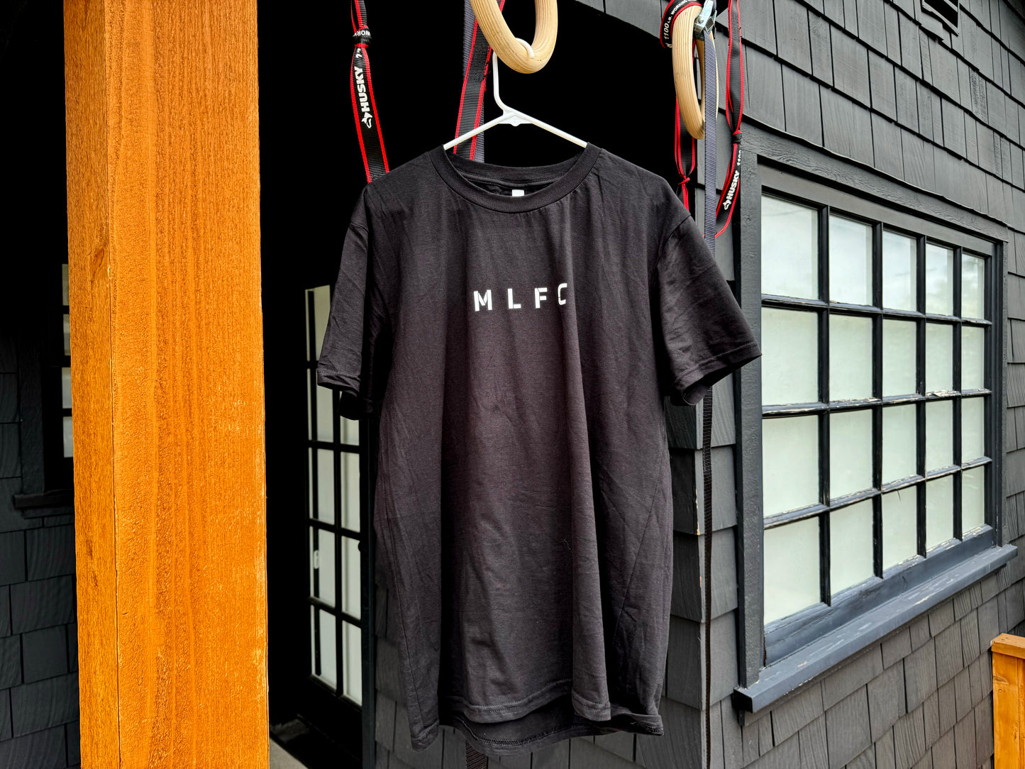 BLACK Fine Jersey Crewneck T-Shirt with minimal MLFC logo