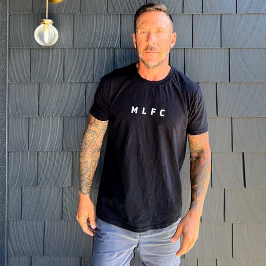 BLACK Fine Jersey Crewneck T-Shirt with minimal MLFC logo