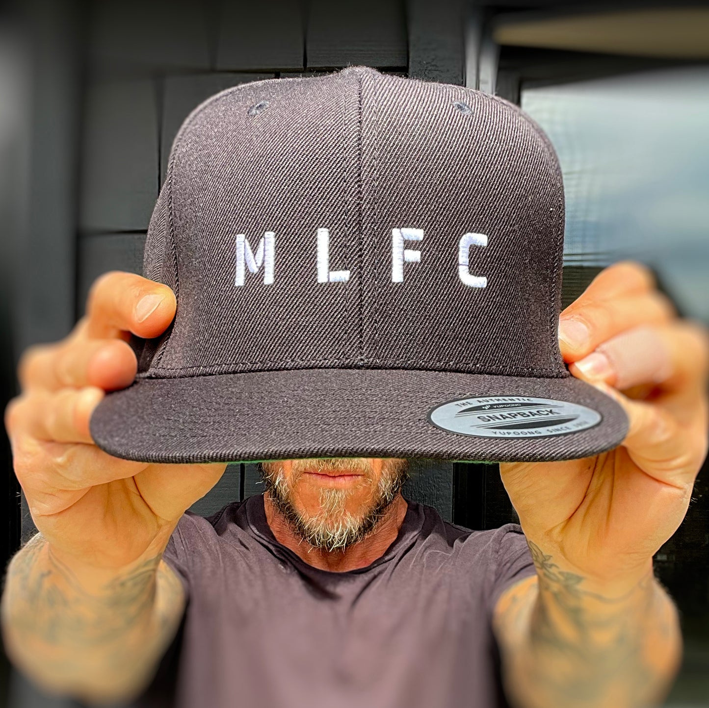 BLACK MLFC Embroidered Snapback Adjustable Cap